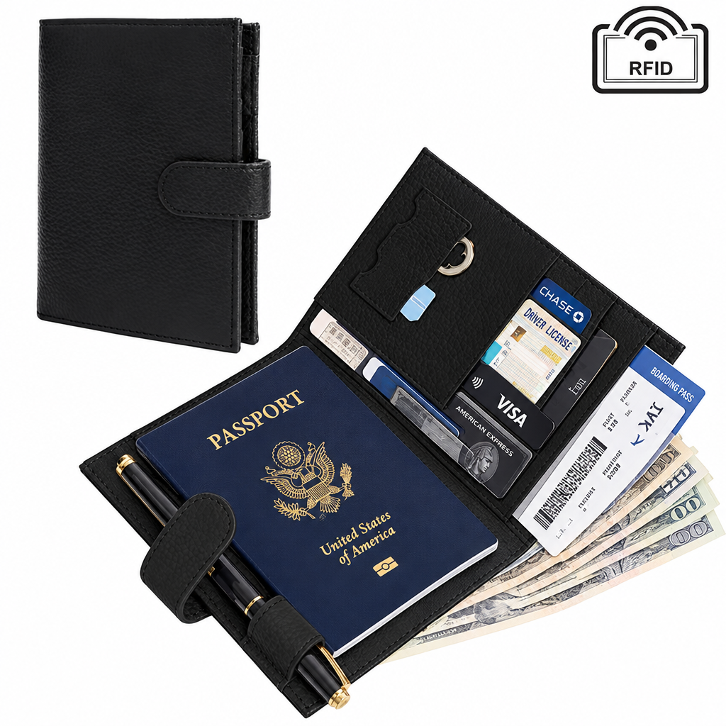 The Nomad Leather Travel Wallet (RFID Protection)